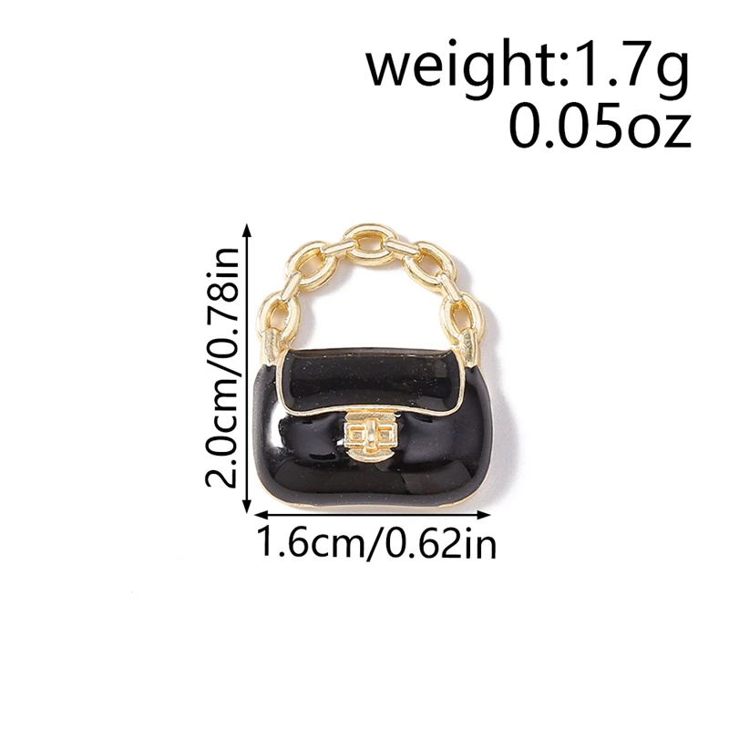 10 Stück 12x20mm Niedliche Emaille-Damenhandtaschen-Anhänger für Schmuckherstellung, Halsketten, Ohrringe, Armbänder, DIY-Bastelzubehör – Detail 11