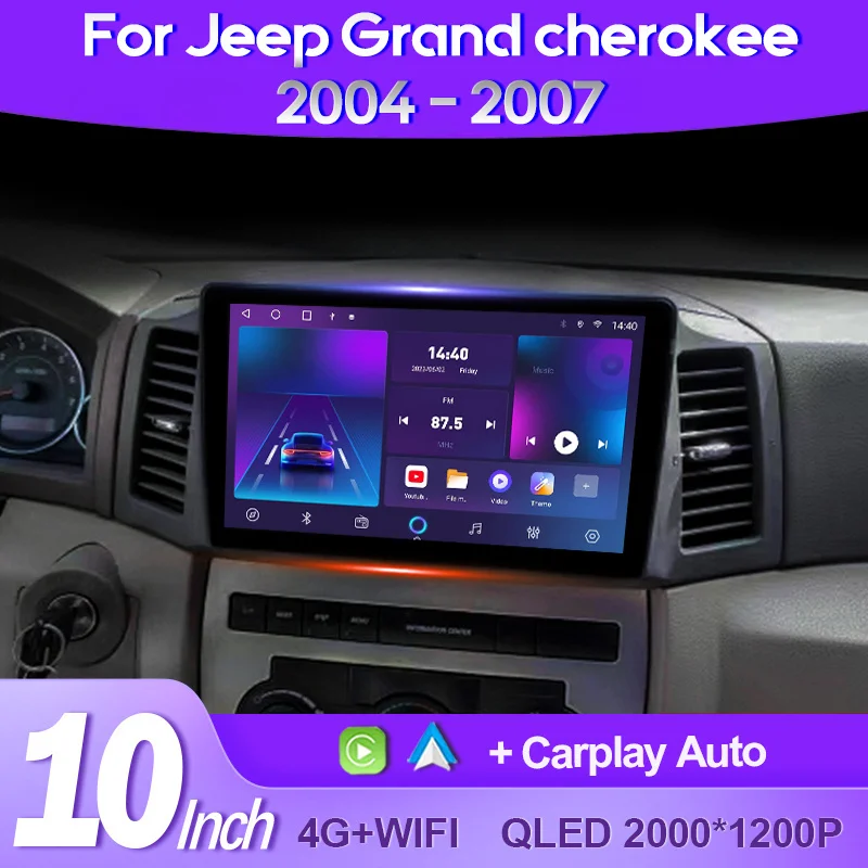 

QSZN For Jeep Grand Cherokee 2004 - 2007 LHD 2K QLED Android 13 Car Radio Multimedia Video Player GPS AI Voice CarPlay 4G Stereo