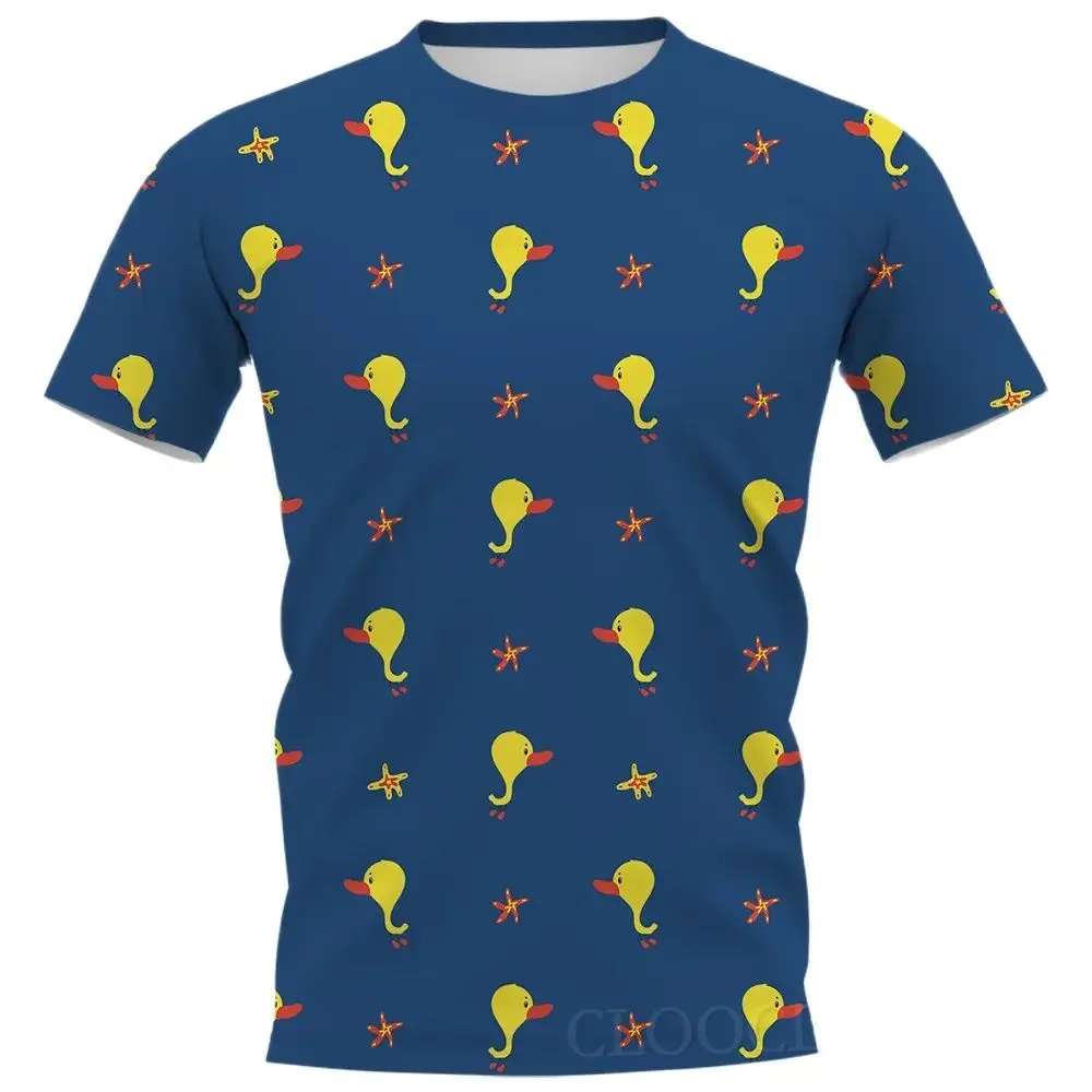 Cartoon Little Yellow Duck T-shirt 3D Print T-shirt Men Women T-shirt Short Sleeve Street Wear O-Neck Top Asian Size