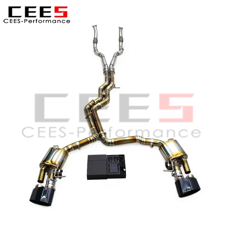 

cees Valvetronic Exhasut Catback for Audi RS6 RS7 C8 4.0T 2019-2024 Sport Exhaust Pipe Muffler with Electroblack Tips