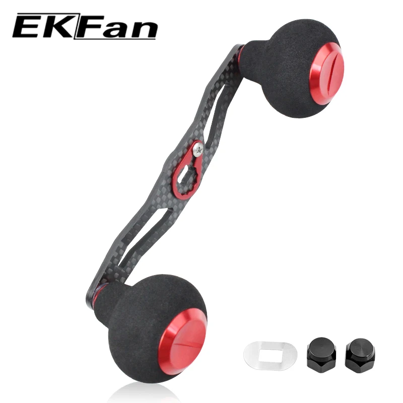 EKFan 115MM Carbon Fiber Fishing Reel Handle For Baitcasting Fishing Reel Rocker With EVA Knobs For DAI & SHI Tackle Accessory