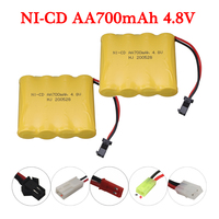 2pcs 4.8V 700mAh AA NI-CD Battery For Remote Control Toys Car Trucks Tanks Boats Battery Parts 4.8V RC Electric Toys Battery