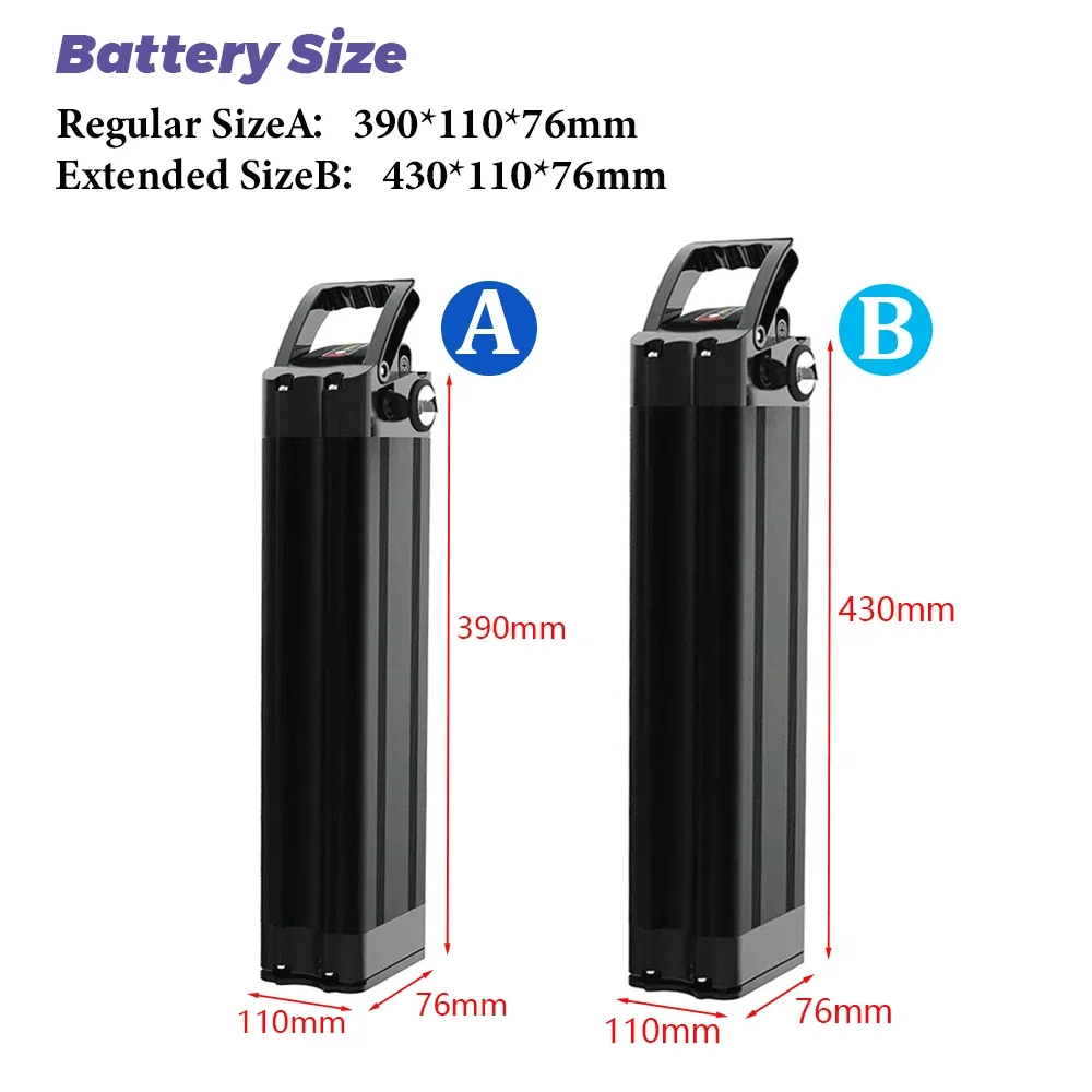 18650 Battery Pack for 36V/48V 10Ah 13Ah 16Ah 800W 500W Motor Lithium ion Silverfish 21700 Battery Pack High Quality Battery