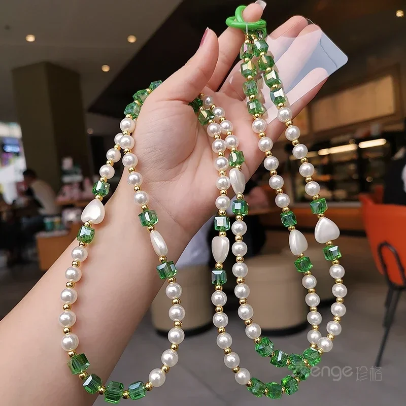 

Mobile Phone Lanyard Crossbody Crystal Pearl Pendant Love Pendant Decoration Mobile Phone Case Universal Anti Loss Lanyard Charm
