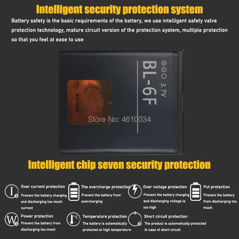 عالية الجودة 1200mAh BL-6F البطارية ل نوكيا 6788 N78 N79 N95 6788 6788I الهاتف الخليوي