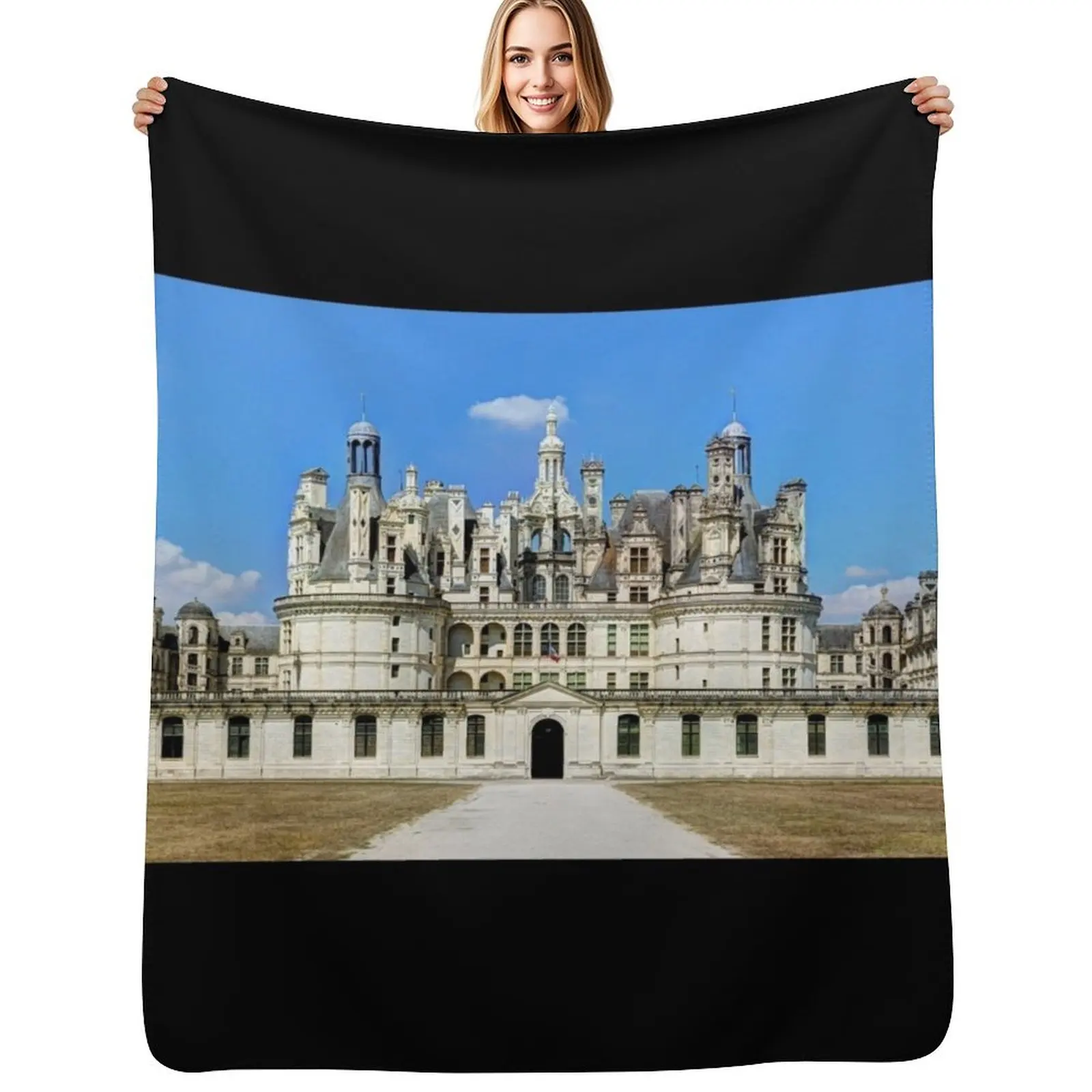 Chateau de Chambord 01 Manta suave y cálida para cama, sin pelusas