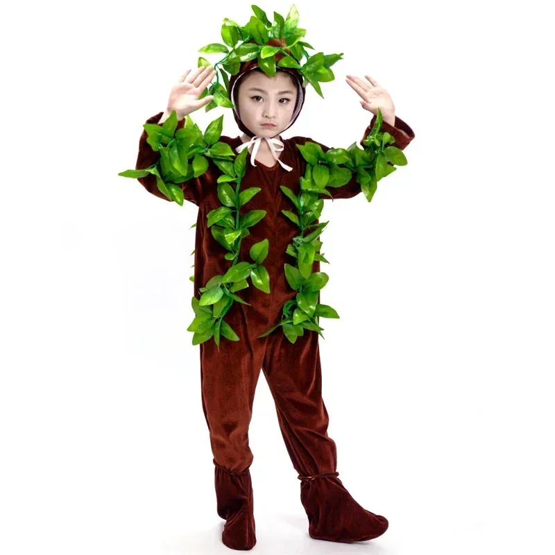 Green Trees Performance Clothes Halloween Costume for Kids Plants Cosplay Children Christmas Tree Cosplay Costumes Party Wear