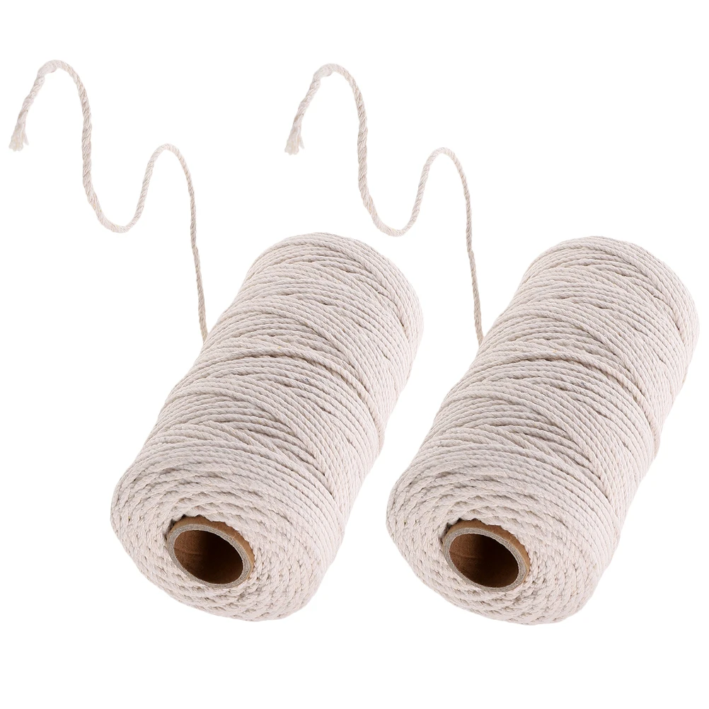 

100m Cotton Cooking Twine 2 Rolls 3mm Thick Butchers Kitchen Roasting String Meat Bundling Sausage Line Packing Tool Hardware