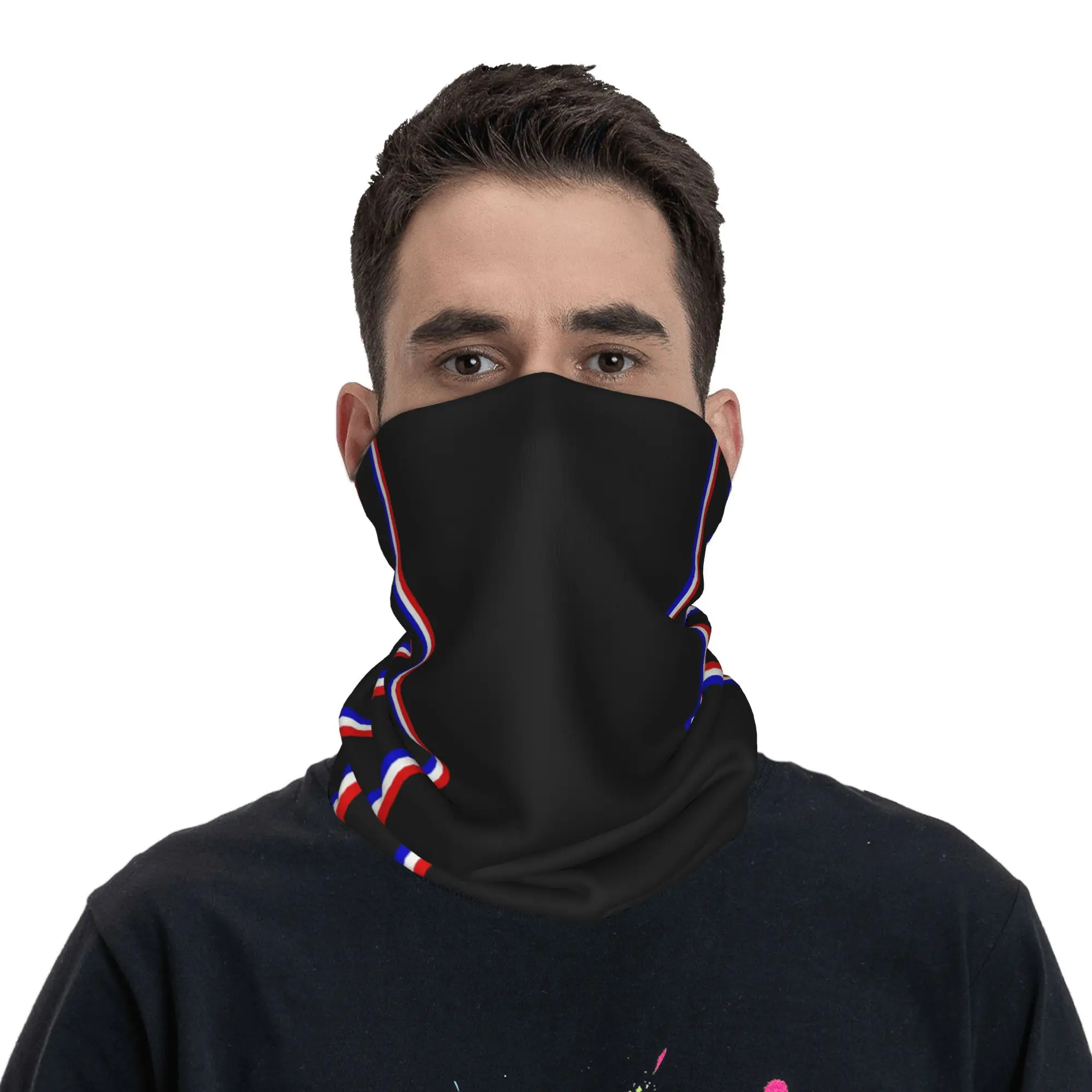 مخصص العلم الفرنسي المشارب الشتاء عقال الرقبة أدفأ الرجال النساء تزلج الصيد وشاح أنبوبي فرنسا الوطنية الوجه باندانا الجراب