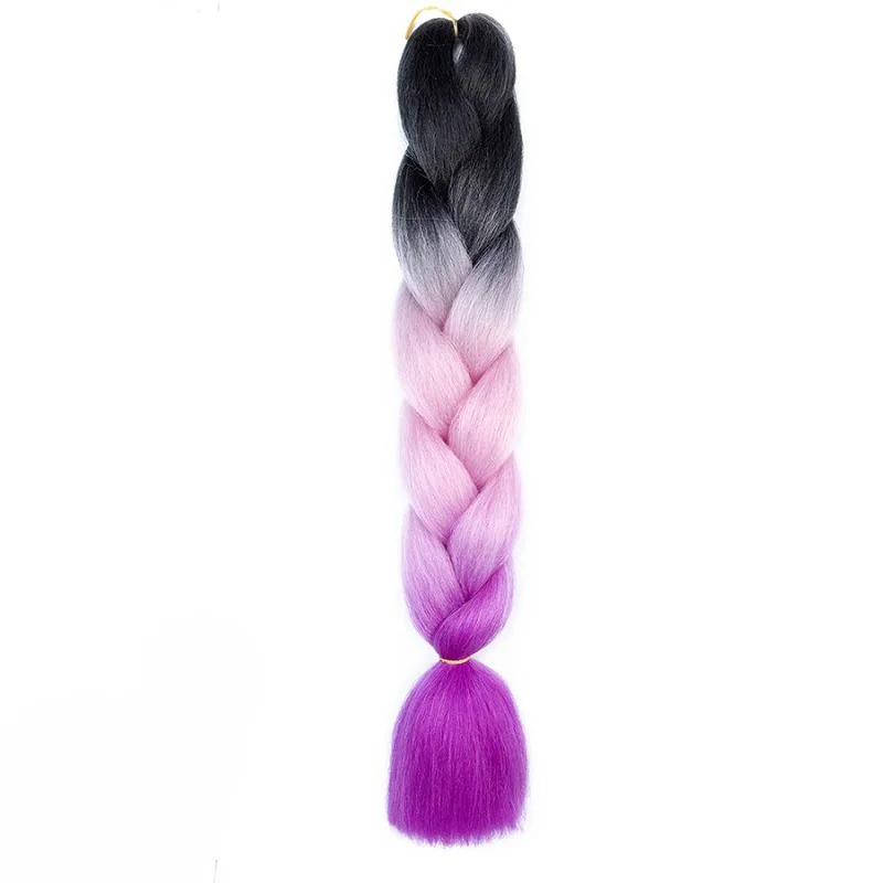 24 inch synthetische lange rechte yaki vlechten haar ombre vlechthaar jumbo regenboog vlecht haarverlenging voor vrouwen doe-het-zelf haar