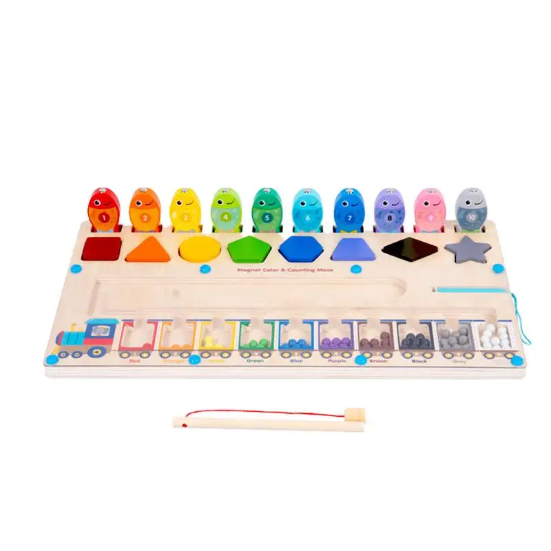 

Color Sorting Toys Wooden Montessori Magnet Puzzles Board Shape Sorting Games Portable Montessori Toys Safe