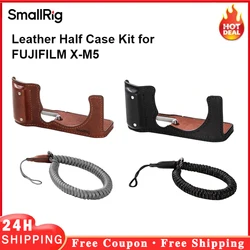 SmallRig Camera Leather Half Case Kit for FUJIFILM X-M5 Universal Braided Wristband Shoulder Strap Camera Accessories 4880/4879