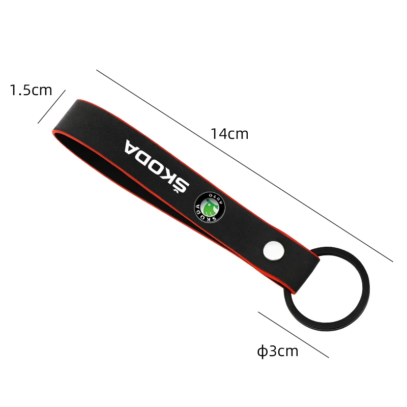 Car Keychain Suede PU Leather Car Key Chain Durable High Quality Keychain For Skoda Octavia SUPERB RAPID KAROQ FABIA YETI