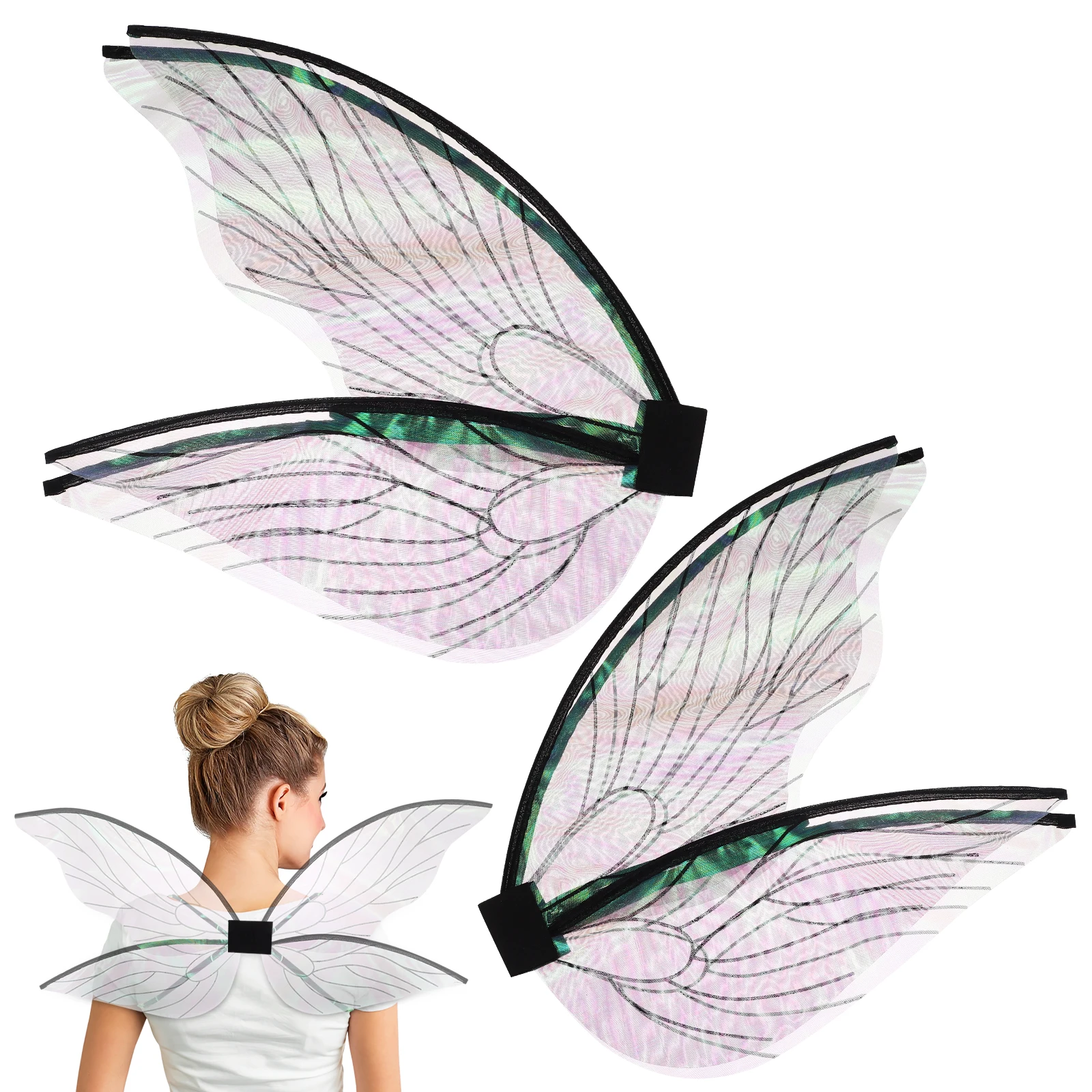 

2 pcs Fairy Wings Wing Cicada Lightweight 1 Piece Cosplay Party Fairy Costume Props Girls Costume Accessories Stage Jewelry