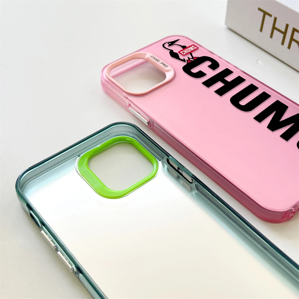 เคสโทรศัพท์แฟชั่น C-CHUMS สำหรับ iPhone 13 12 11 15 14 Pro Max PLUS เลนส์ขอบเงินสุดสร้างสรรค์ฝาปิด TPU แบบแข็ง