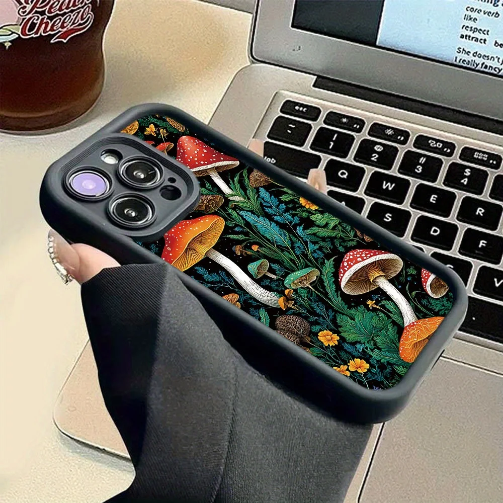 

Чехол для мобильного телефона с дизайном грибного сада, подходит для iPhone 17, 16, 14, 13, 12, 11 Pro/Max/Plus, защита от падения и ударов