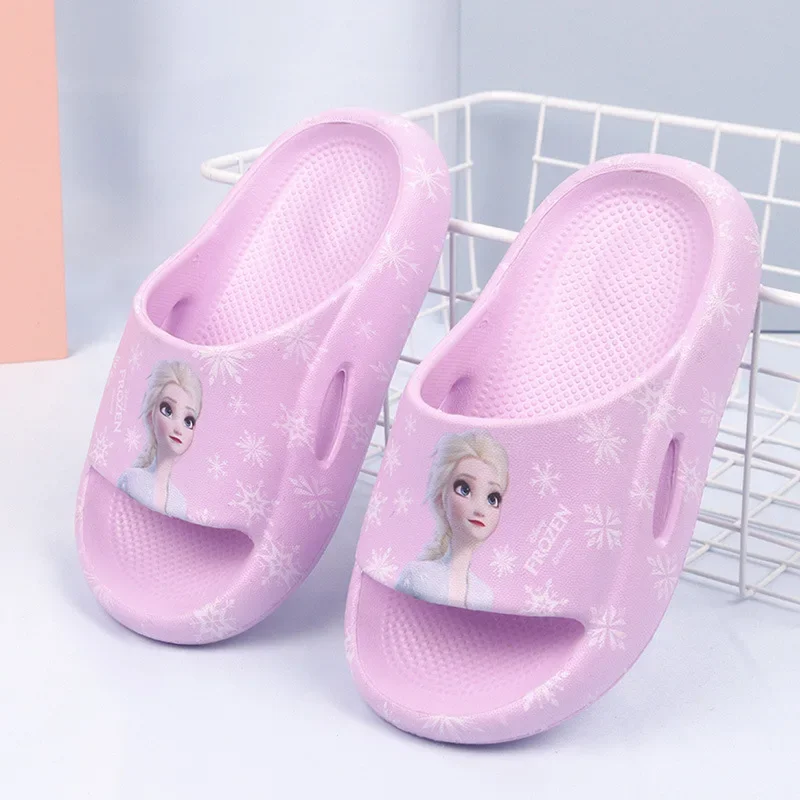 Disney Children\'s flip-flops Girl Princess Elsa Cute EVA Lightweight non-slip thick sole Frozen Elsa sandales