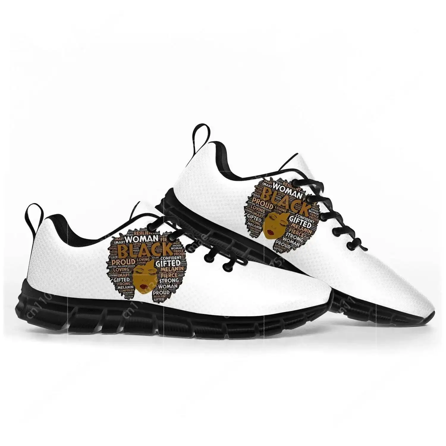 African Woman Black Pop Sports Shoes Mens Womens  Sneakers Casual Custom High Quality Couple Shoes Black