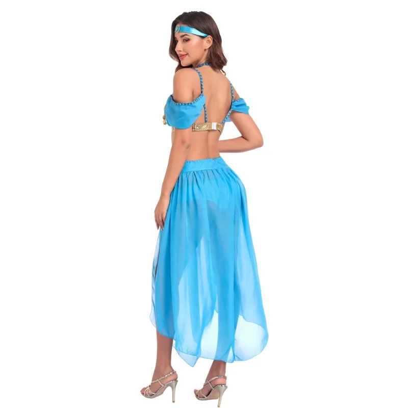 Arabian Princess Belly Dance Costume Set,Adult Halloween Cosplay Role Play Outfit,Stage Performance Dress for Holiday Party Show - view 5
