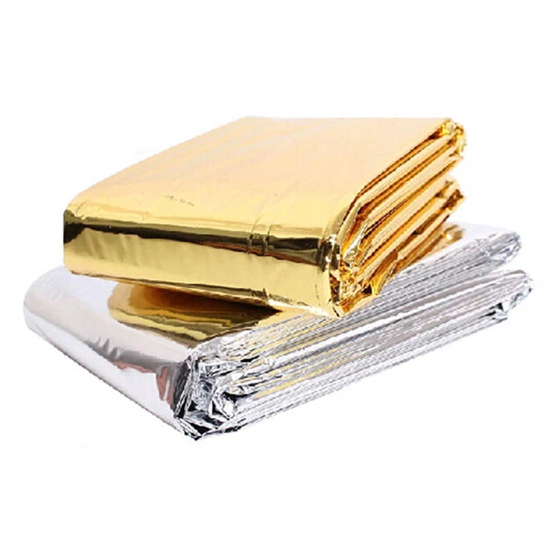 Emergency Blanket Outdoor Survive First Aid Military Rescue Kit Windproof Waterproof Foil Thermal Blanket for Camping Hiking