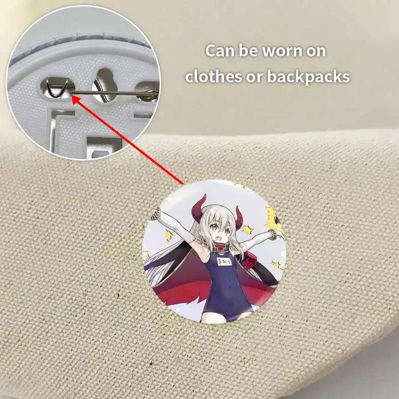 إيما أغسطس قناة vtuber أنيمي شخصية لينة زر شارة بروش مرساة الأجهزة الطرفية دبوس تخصيص 58 مللي متر ظهره الديكور #4