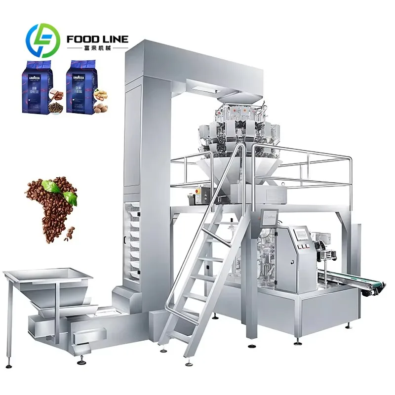 Customized Multi Head Food Pouch Vertical Automatic Multihead Weigher Candy Coffee Nuts Doypack Sachet Sealing Packing Machine