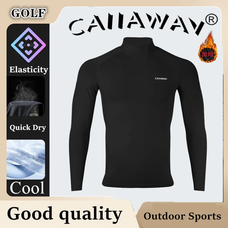 CAIIAWAV Golf Long sleeved Men\'s Clothing Bottom Shirt Sunscreen Top Long sleeved GOLF Men\'s Velvet