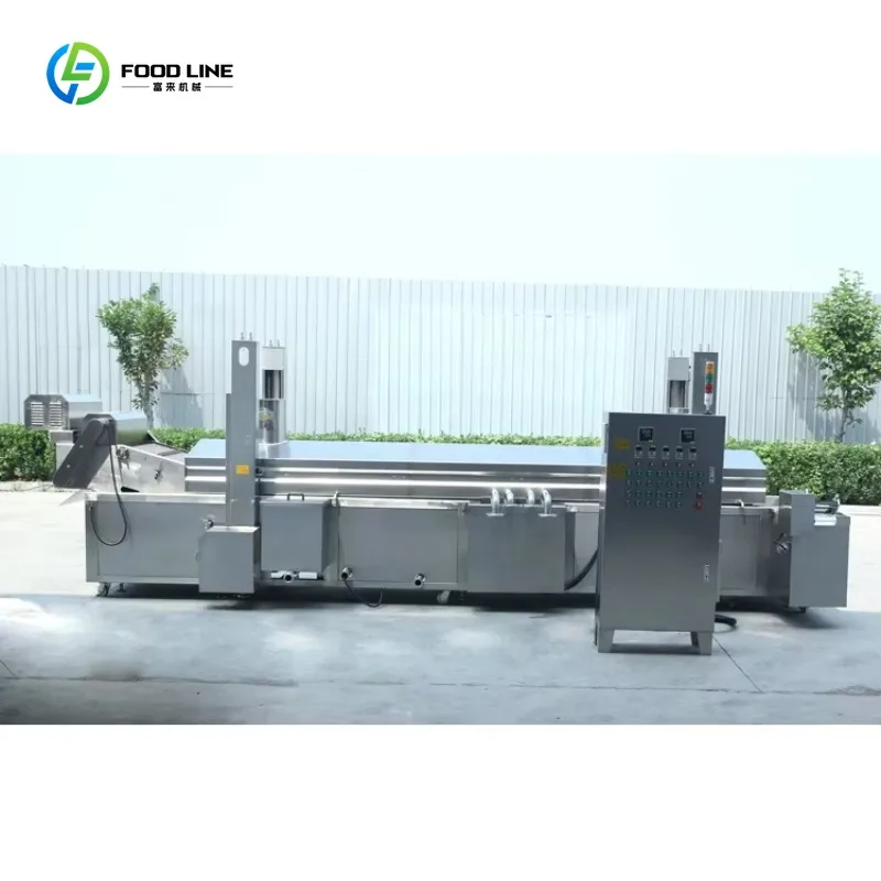 Automatic Continuous Conveyor Belt Fryer for Potato Fries Gari Making Machine Commercial Food Processing Custom