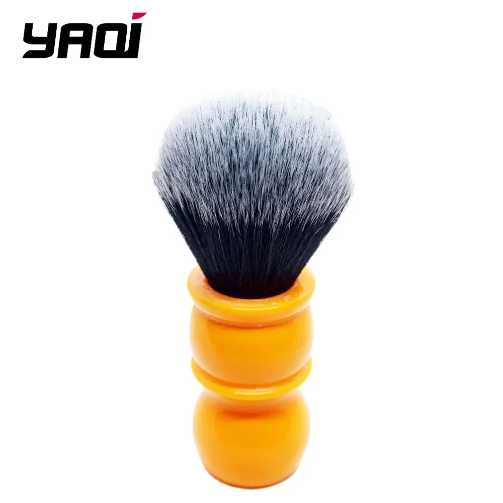 Yaqi Shaving Brushes 24mm Soft Synthetic Hair Shaving Products Good Tuxedo Knot Orange Handle Best Gift for Men Wet Shave Men