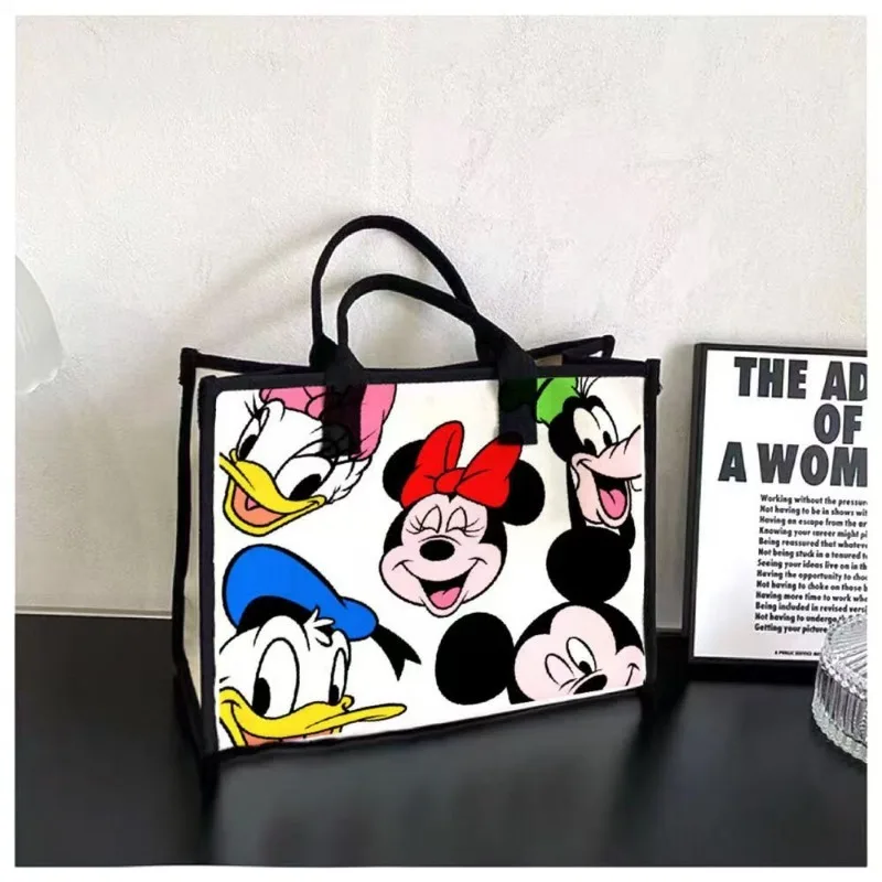 Disney New Minnie Fashion Cartoon Canvas o dużej pojemności damska torba na ramię dojazdy do pracy na co dzień wszechstronna torba typu Tote