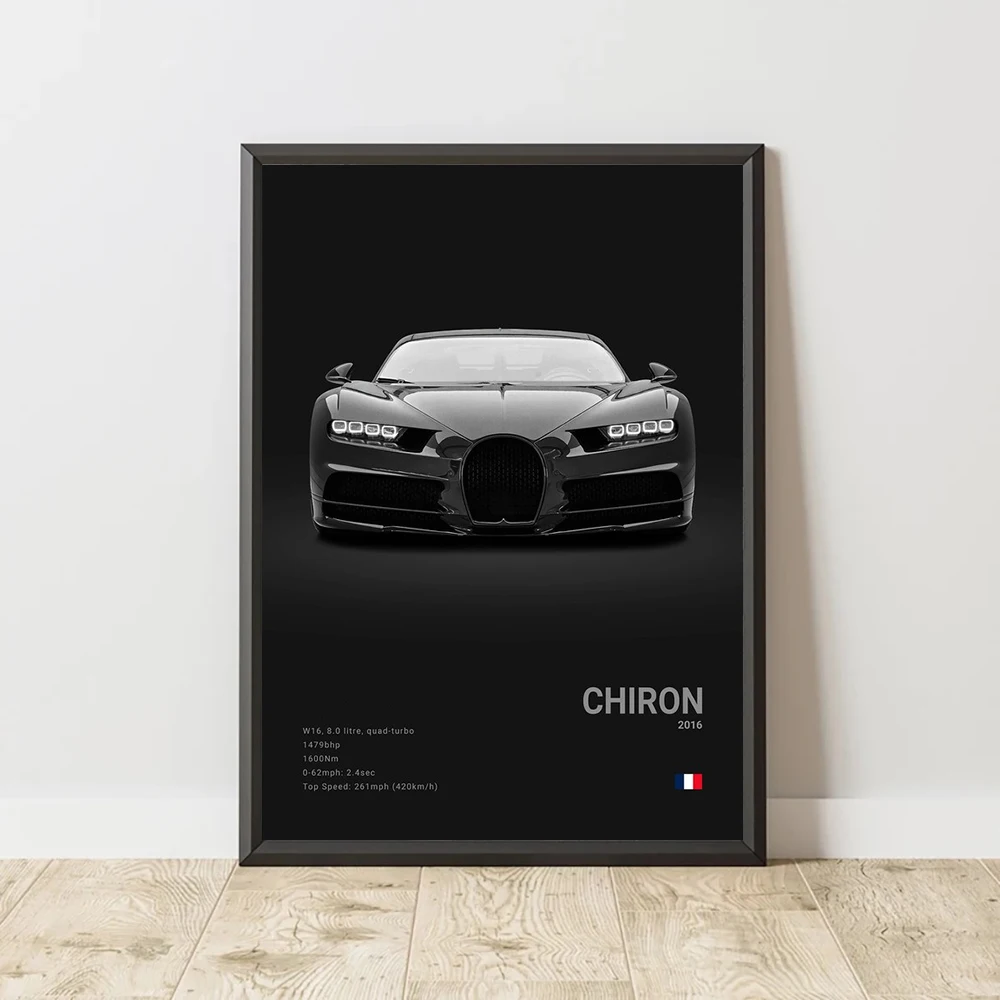CHIRON EB110 Canvas Wall Art Print Poster DIVO Sports Car Decoration Painting Modern Home Decoration Painting Car Lover Gift