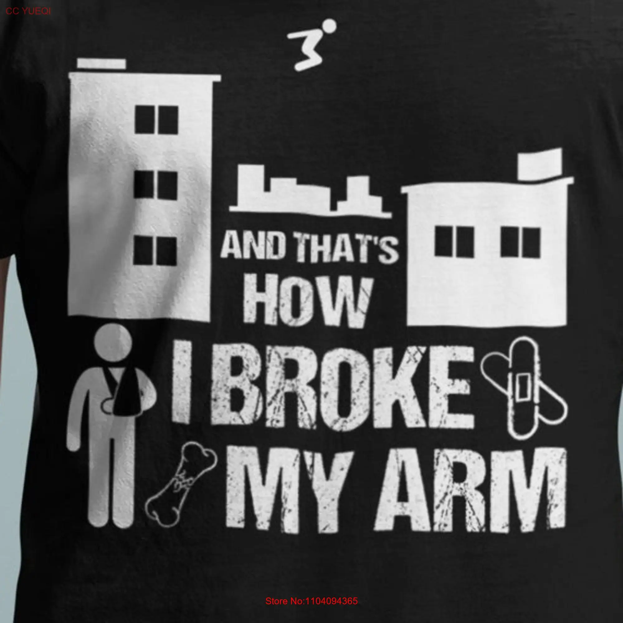 Bouncing Back with Style Parkour Jump Arm Injury Funny Broken T Shirt For Enthusiasts long or short sleeves