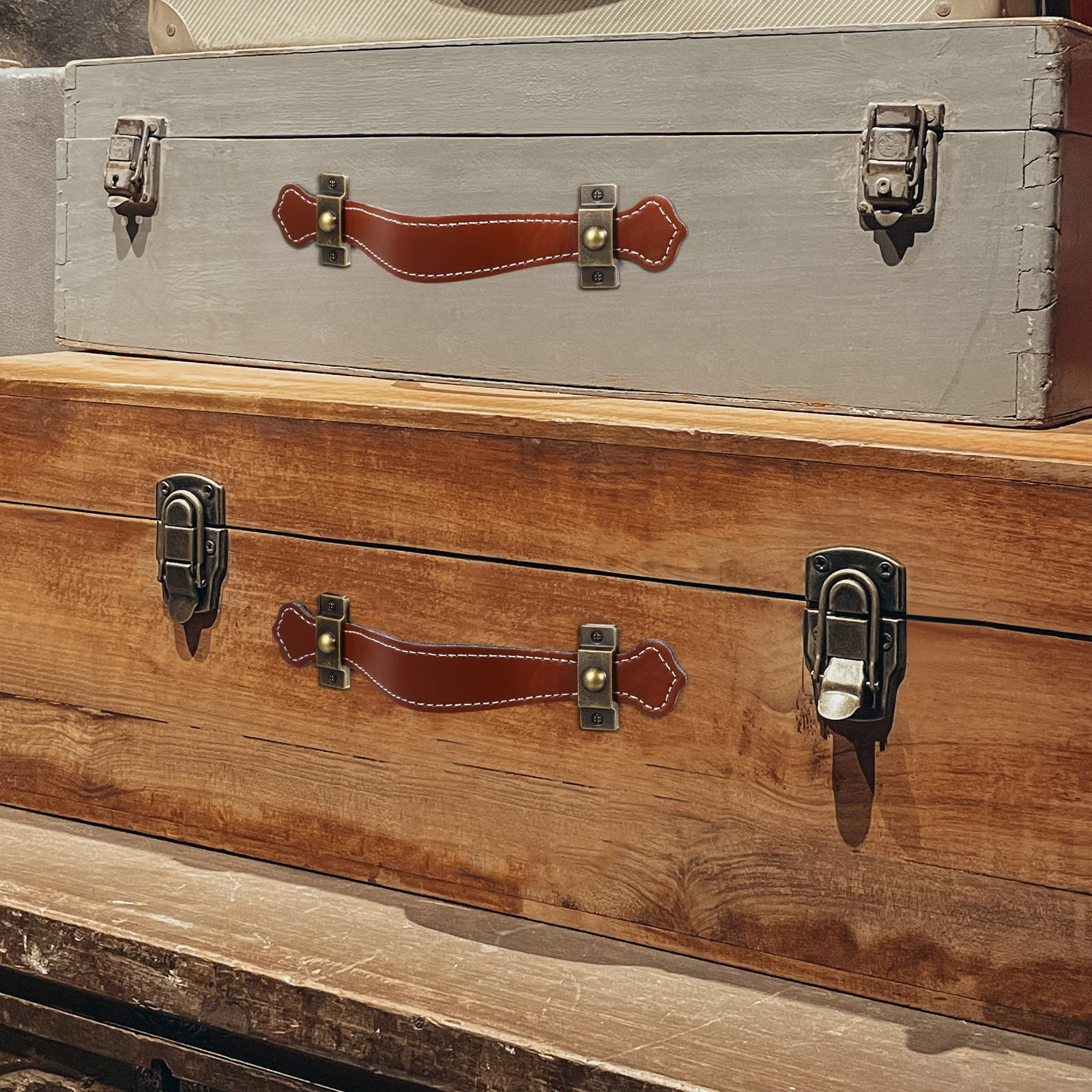 

2Pcs Drawer Pull Handles Zinc Alloy Cabinet Door Pulls Vintage Style Furniture Handles Wear-Resistant Elastic