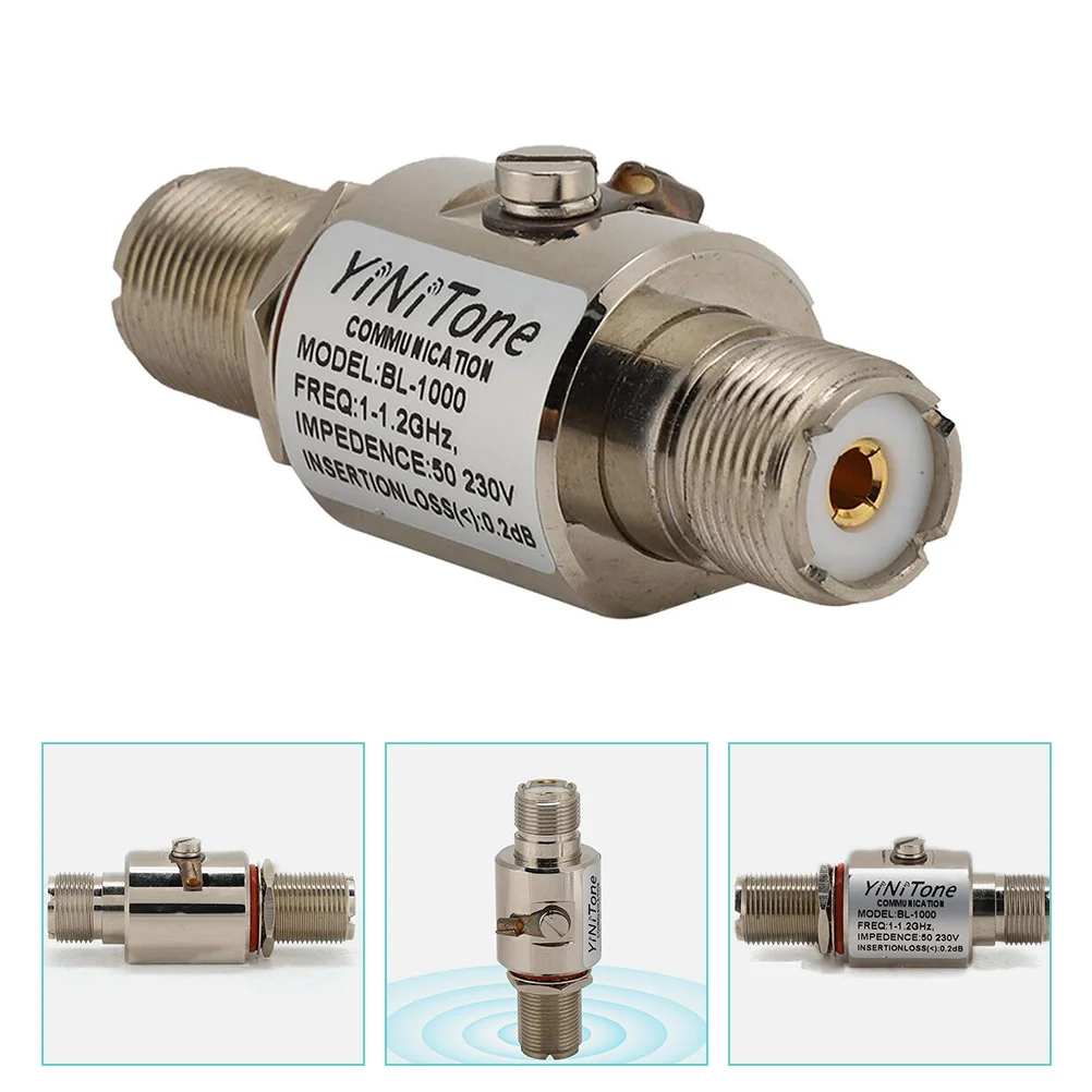 

Walkie Antenna Protector Nickel-plated Brass UFH Signal Line Arrester