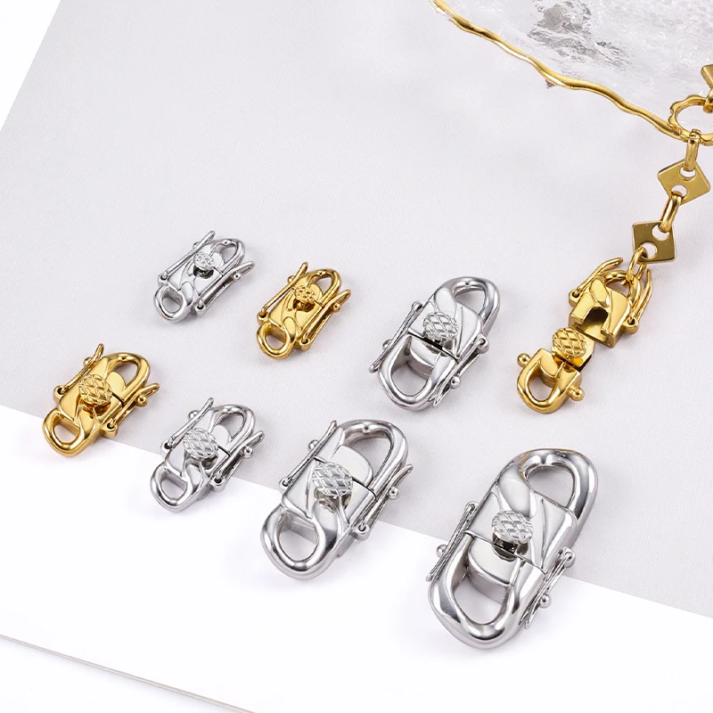 

Stainless Steel Cuba Hiphop Chain Clasps Connectors For Jewelry Making Materials Craft Necklaces Bracelets DIY Accessorie