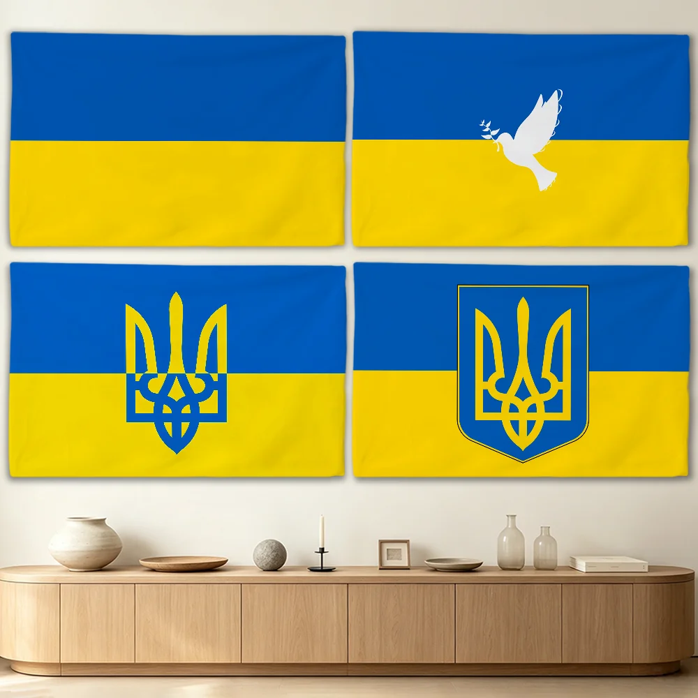 U-Ukraine-ES UKR flag Advertising Banner for Camping Decoration Outdoor & Garage Wall Hanging Decorations