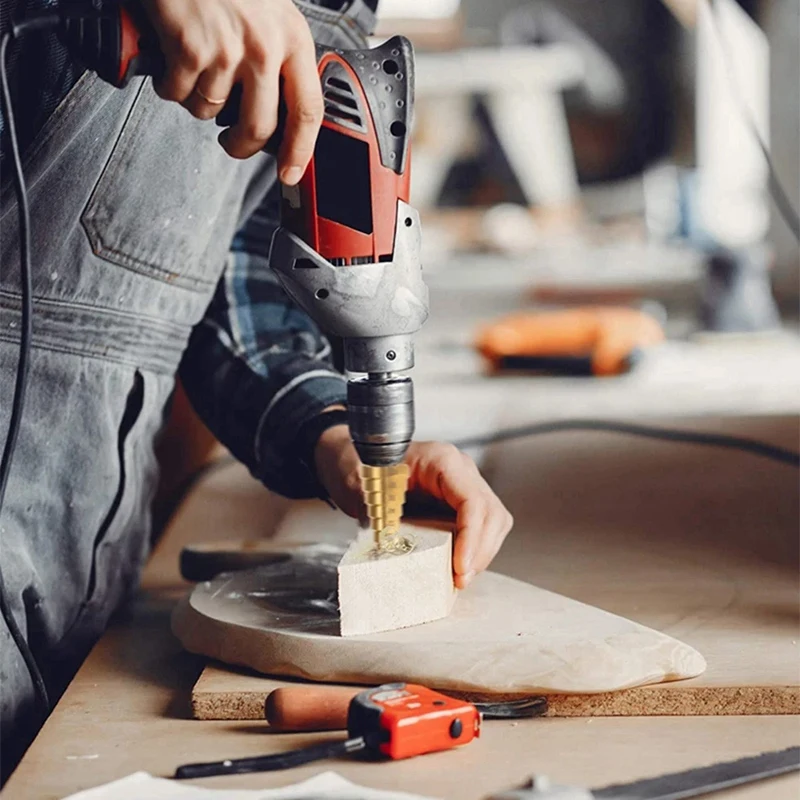 Foret étagé à rainure droite HSS, coupe-trou pour bois et métal, foret à noyau, foret Wildoda, 4-12mm