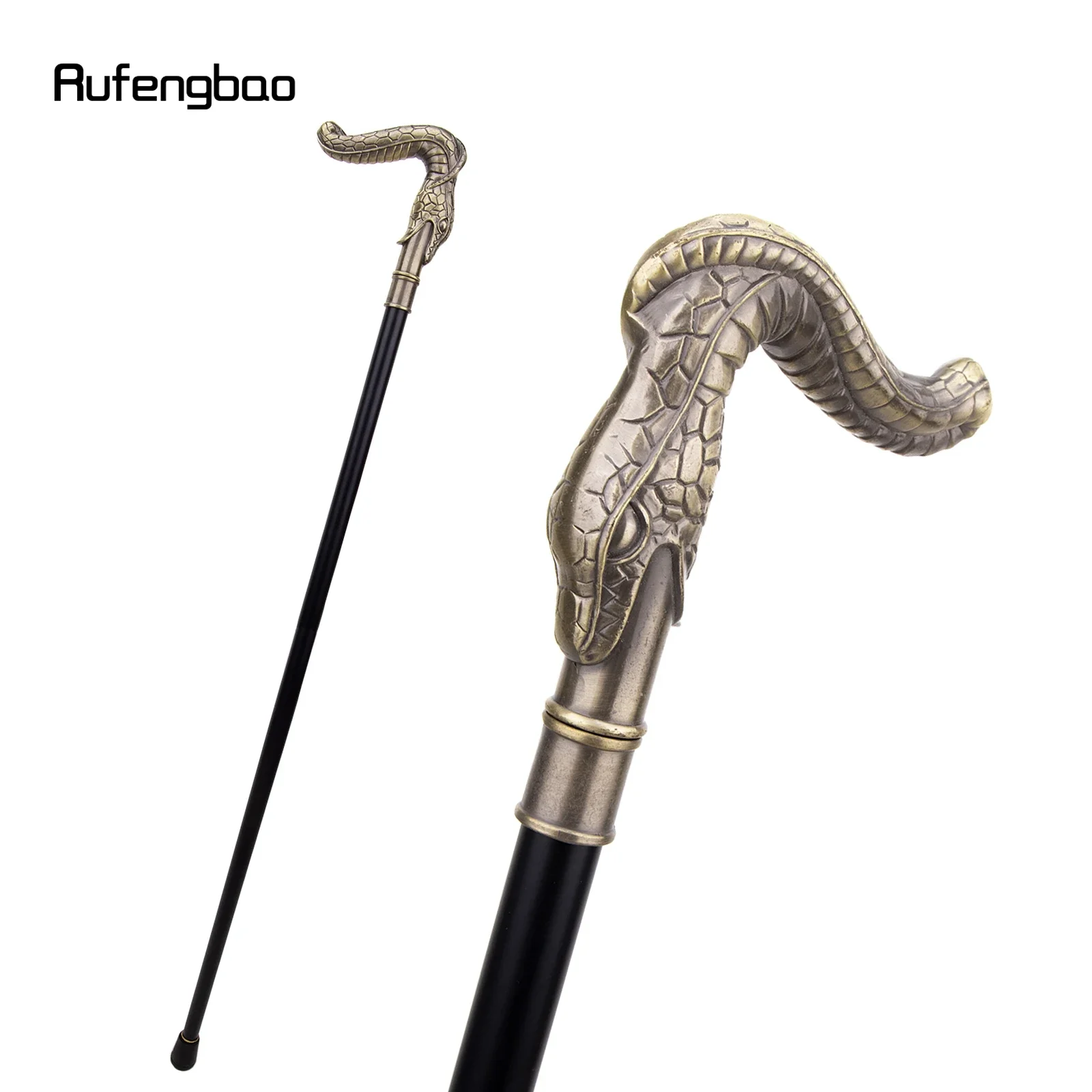 

Coppery Snake Single Joint Fashion Walking Stick Decorative Vampire Cospaly Party Walking Cane Halloween Crosier 93cm