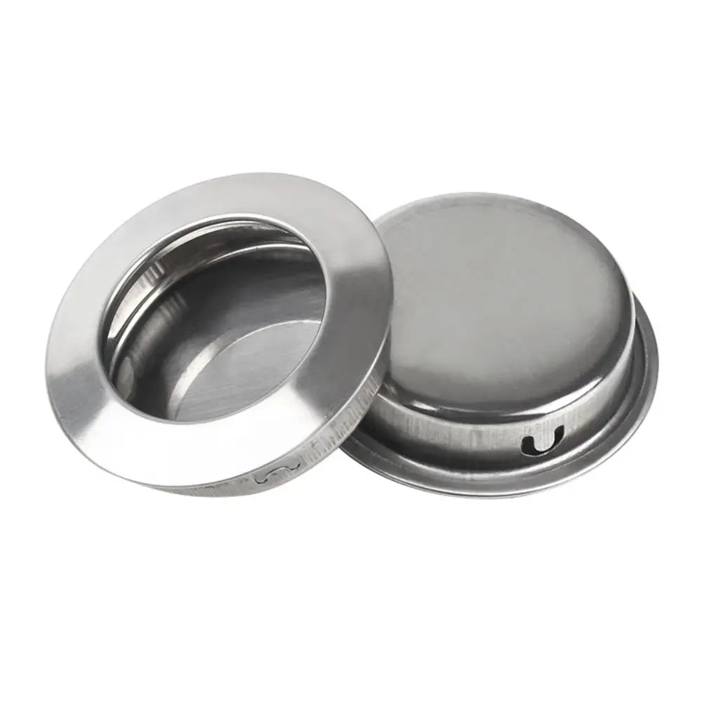 New Stainless Steel Door Handles Embedded Door Knobs Round Concealed Sliding Door Pull Drawer