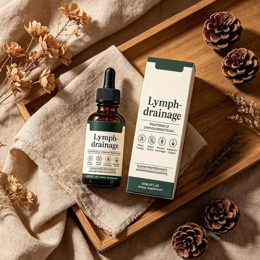 60ml Lymph Drainage Herbal Drops, Natural Botanical Lymph Support Liquid Supplement, Relieve Body Swelling & Boost Immunity