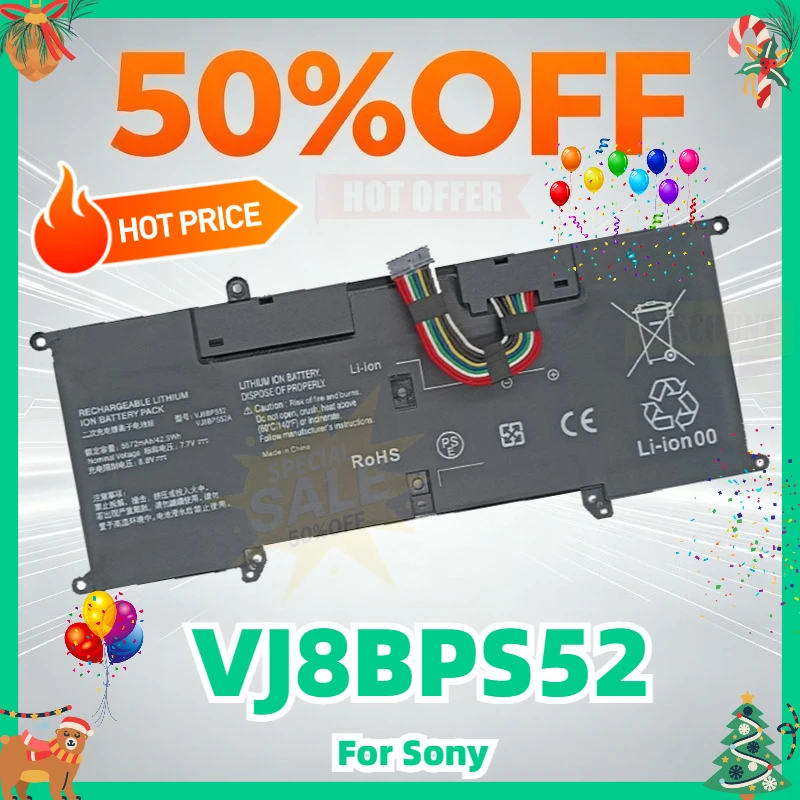 

4610mAh VJ8BPS52 Laptop Battery for Sony VAIO S13 VJS112C0111B VJS132C0811S VJS112C0311S VJS132C0711B 7.6V Replacement Batteries