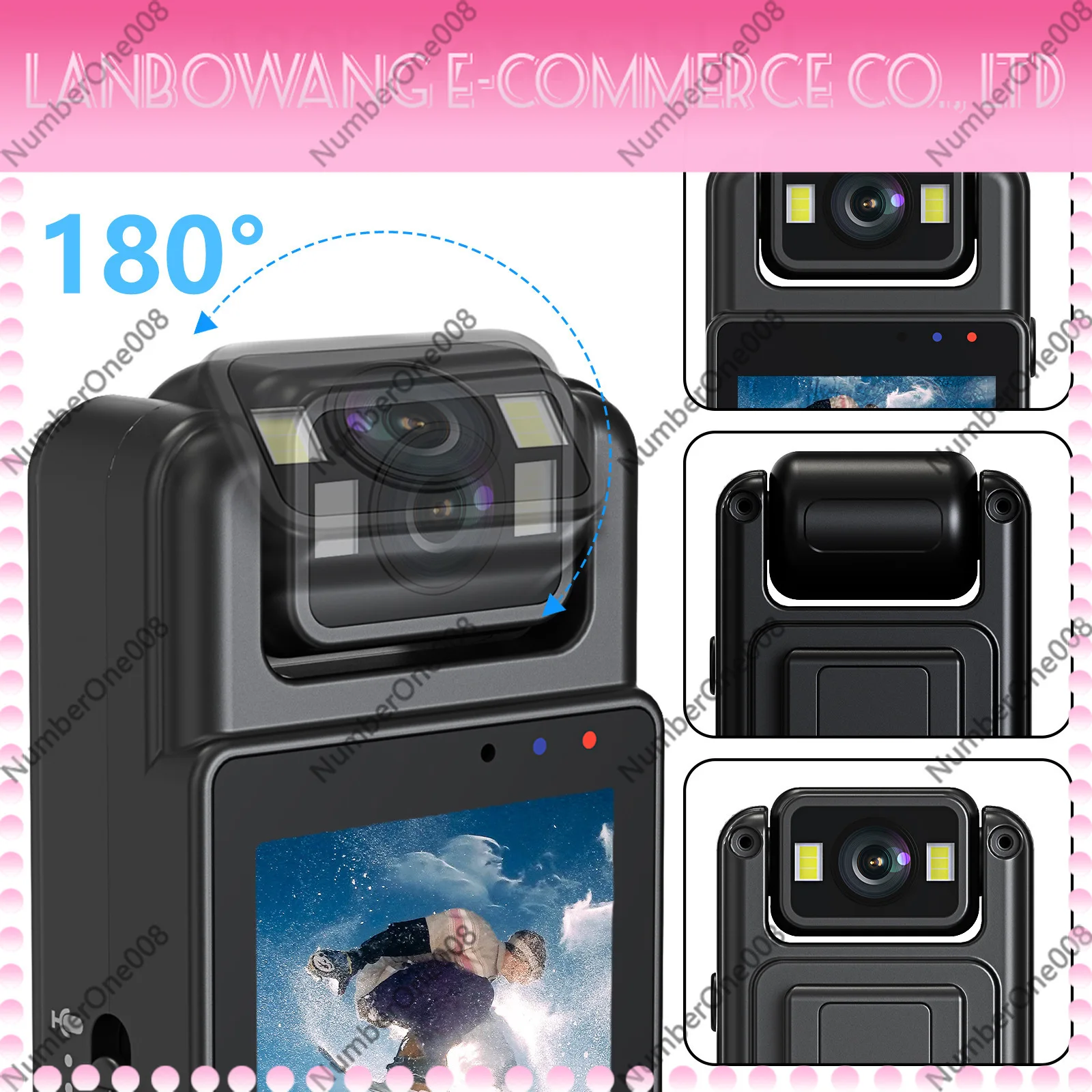 L12 Body Camera 1080p Voice Recorder Night Vision Clip Mount Handheld