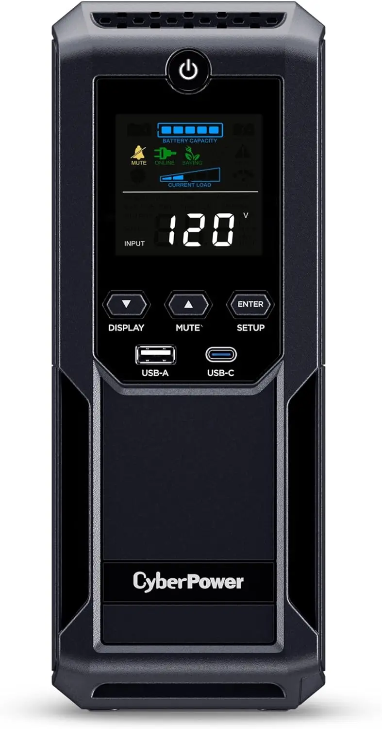 

Интеллектуальная система ИБП CP1500AVRLCD3 с ЖК-дисплеем, 1500ВА/900Вт, 12 розеток, 2 USB-порта, АРН, форм-фактор Mini Tower, черный цвет