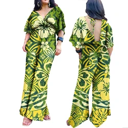 New Arrivals Island Style Hawaii Floral  Polynesian Jumpsuits Women Jumpsuit & Playsuits Wide Leg One Piece Romper