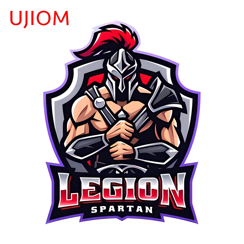 UJIOM Sparta Warrior Cool Wall Sticker Cool Personality Bathroom Suitcase Decal Edgy Waterproof Kitchen Cupboard Decoration