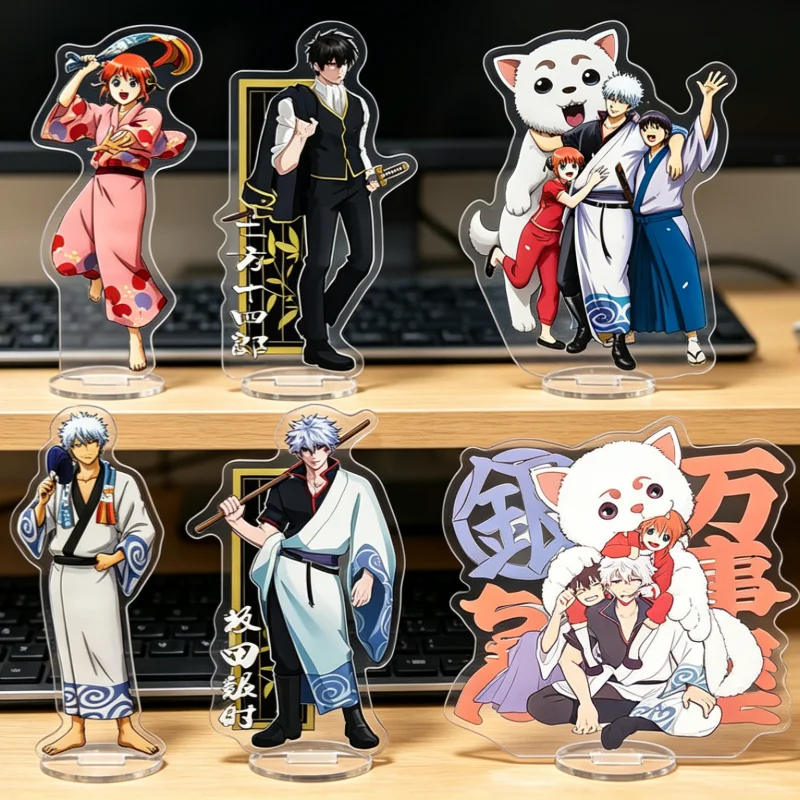 15cm Anime-Standfigur Modellplatte Cosplay-Dekoration GINTAMA Kagura Sadaharu Shimura Shinpachi Kagura Acryl-Deko Geschenk