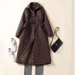 Piumino lungo trapuntato imbottito oversize da donna, cappotto imbottito in cotone, parka caldo, giacche trapuntate, capispalla invernale, nuova moda