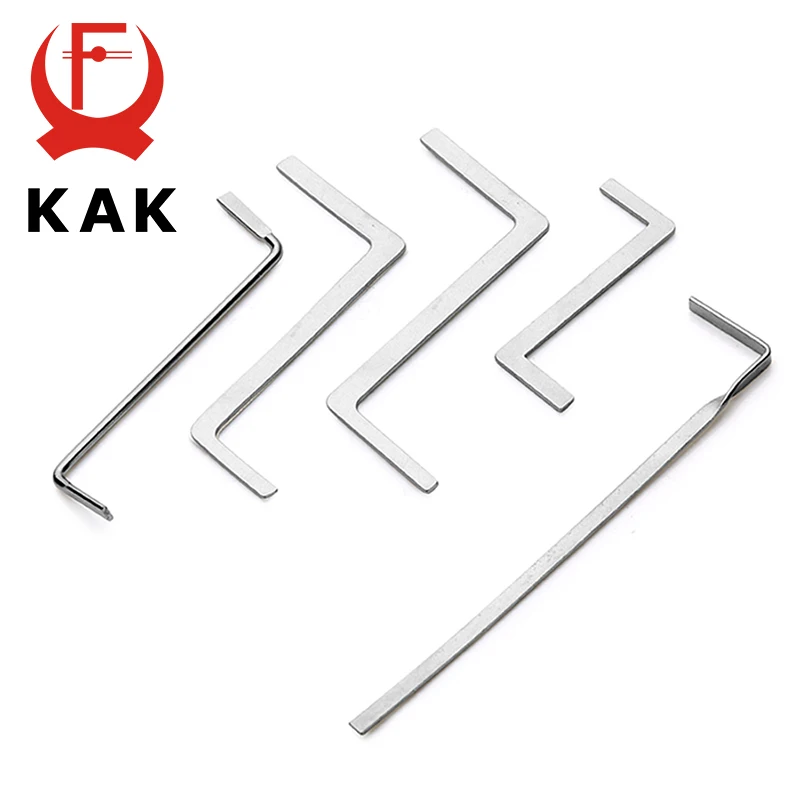 Herramienta de cerrajería práctica de alta calidad KAK, 5 piezas/kit, herramienta de torneado de repuesto, llave de tensión de doble cabezal, herramienta de ferretería