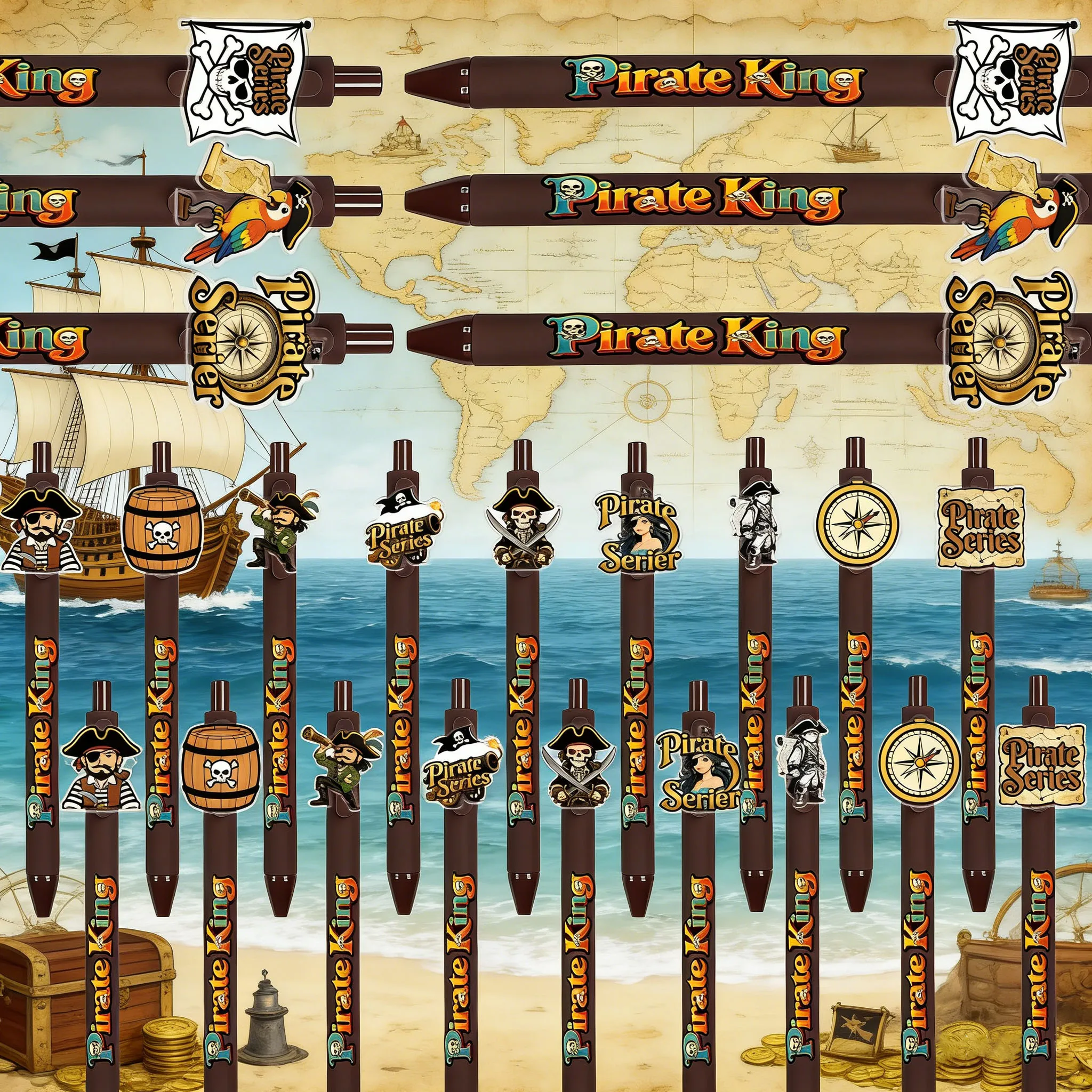 

Набор из 8/24 шариковых ручек с патчами в пиратском стиле для офиса, записей и студенческих тетрадей