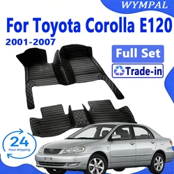 Custom Leather Car Floor Mats For Toyota Corolla E120 2001 2002 2003 2004 2005 2006 2007 Automobile Carpet Rugs Foot Pads